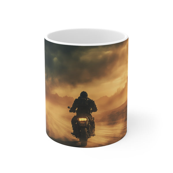Post-Apocalyptic Biker Dusty Road Mug