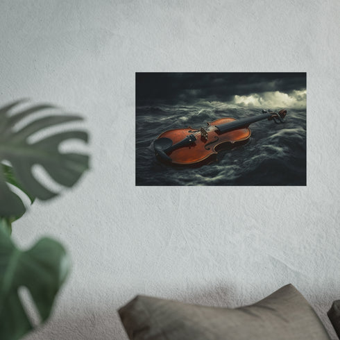 Powerful Violin Storm Poster Print