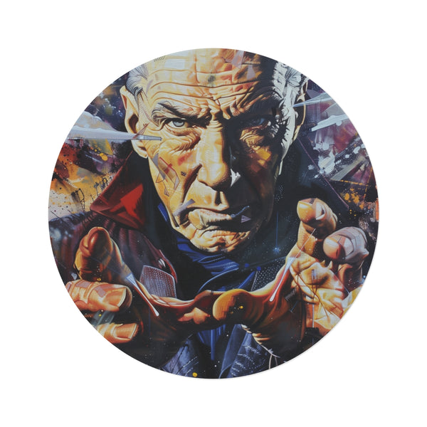 "Professor X Round Rug: Superhero Chic"