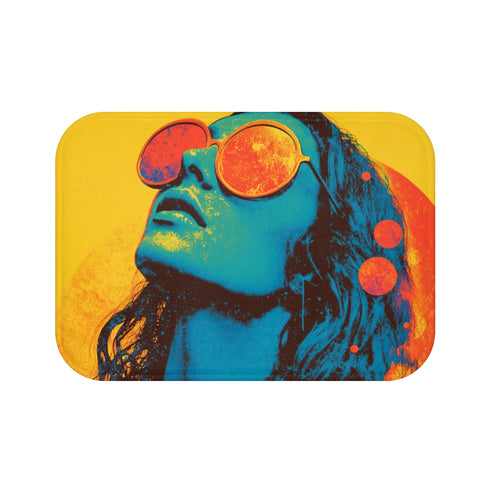 "Psychedelic Rock Band Bath Mat"