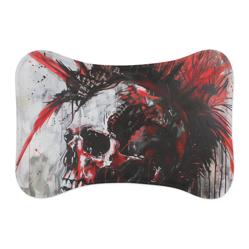 "Punk Rock Skull Pet Mat: Rock Your Pet's World!"