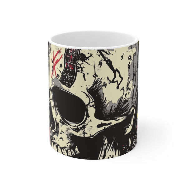 "Punk Skull Mohawk Coffee Mug"