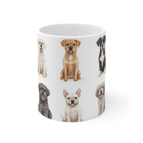 "Puppy Paradise Coffee Mug: 20 Adorable Dog Breeds"