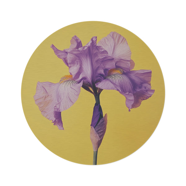 "Purple Iris Blooms Round Rug"