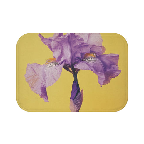 "Purple Iris Paradise Bath Mat"
