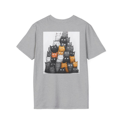 Purr-fectly Stacked Cartoon Cats Tee