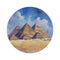 "Pyramids Oasis Watercolor Round Rug"
