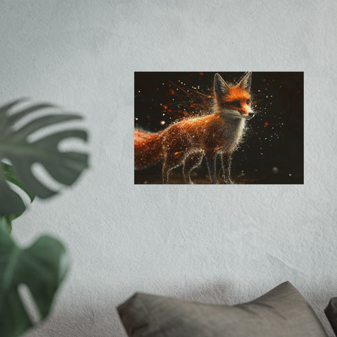 Quantum Fox Particle Art Poster