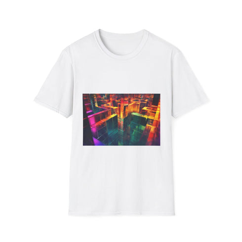 Quantum Maze Reflecting All Realities Graphic Unisex Softstyle T-Shirt - Front View