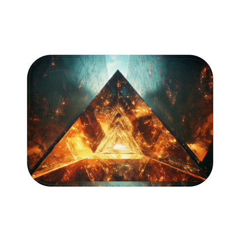 Quantum Portal Mirrored Pyramid Bath Mat
