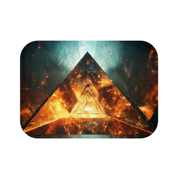 Quantum Portal Mirrored Pyramid Bath Mat