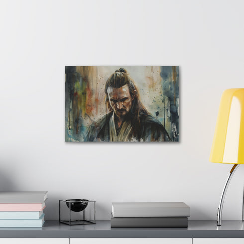 Qui-Gon Jinn Jedi Master Canvas Print 18" x 12" - Star Wars Tribute
