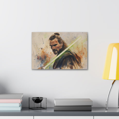 Canvas print of Qui-Gon Jinn, legendary Jedi Master.