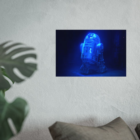 R2-D2 Hologram Projection Leia Art
