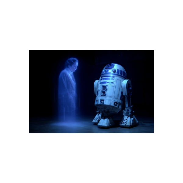 R2-D2 Hologram Projection Leia Poster