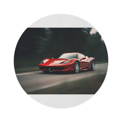 "Raceway Round Rug: Ferrari Fever"