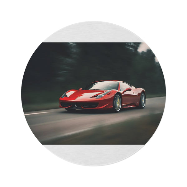 "Raceway Round Rug: Ferrari Fever"