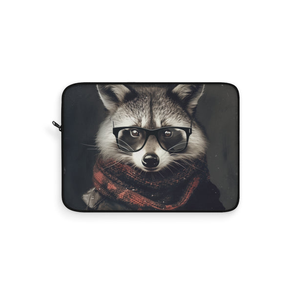 "Racoon Hipster Laptop Sleeve: Fashionable Protection"