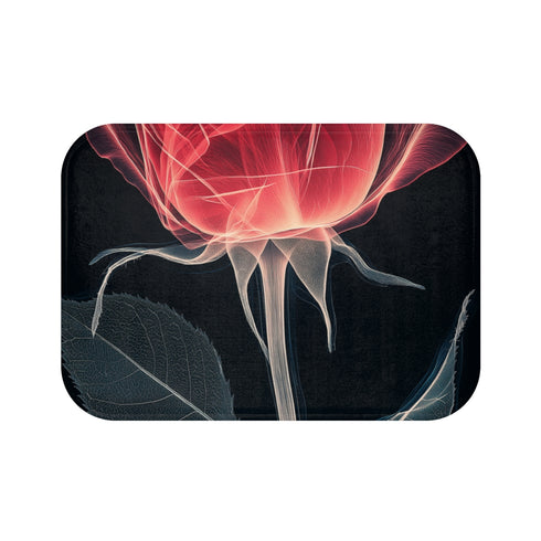 "Radiant Red Rose Bath Mat"