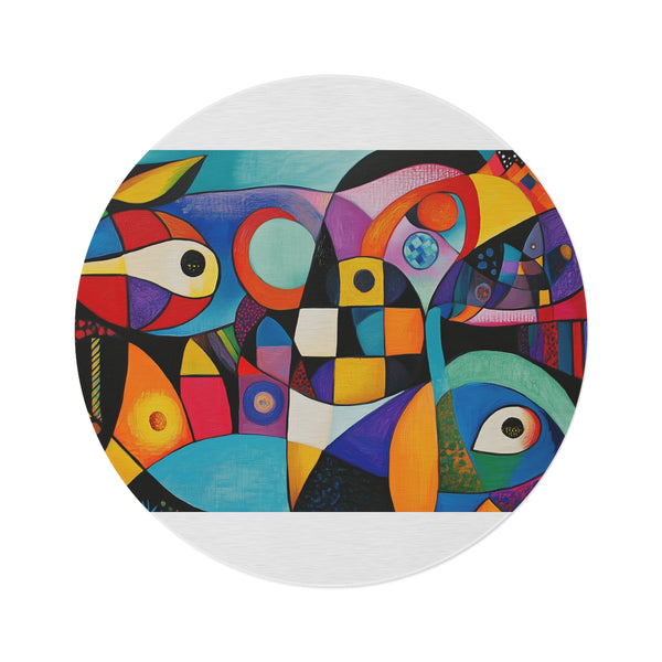 "Radiant Spectrum Round Rug: Embrace Joyful Vibes"