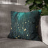 Rain Made of Binary Code — 40×40 Cushion Cover — Sofa & Living Room Lifestyle View