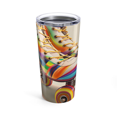 Rainbow Striped Retro Skates Bottle