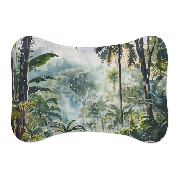 Rainforest Watercolor Pet Mat - Jungle Chic Comfort for Your Furry Friend