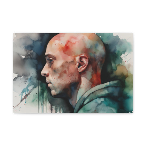 "Rap God in Watercolor Splatter"