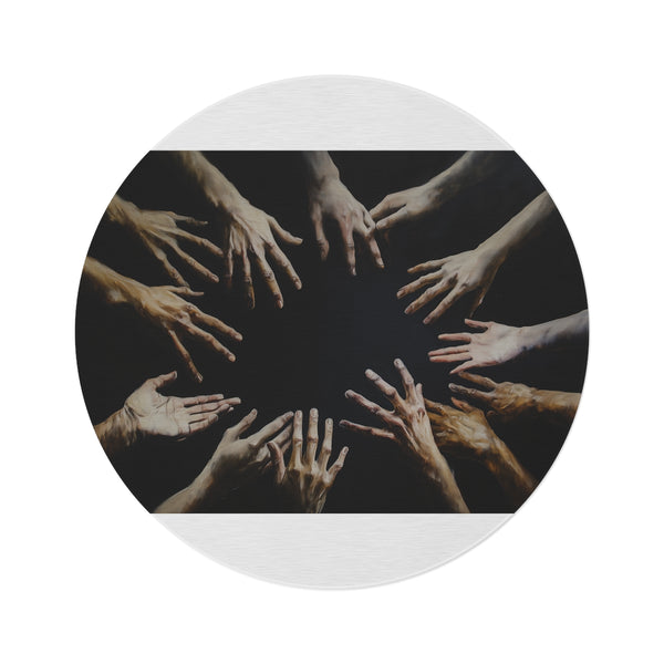 "Reaching Hands Round Rug: Unleash Your Imagination"