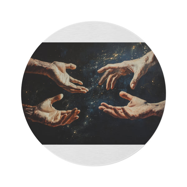 "Reaching Hands Round Rug"