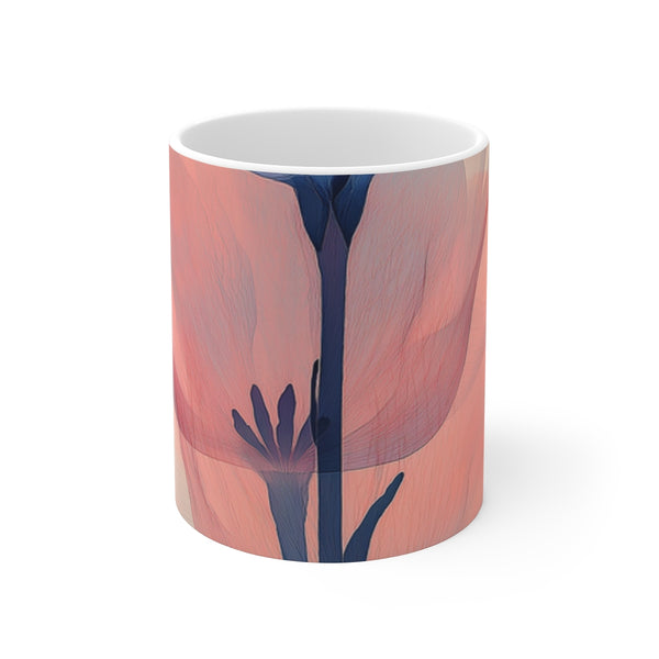 "Realistic Freesia Floral Mug"