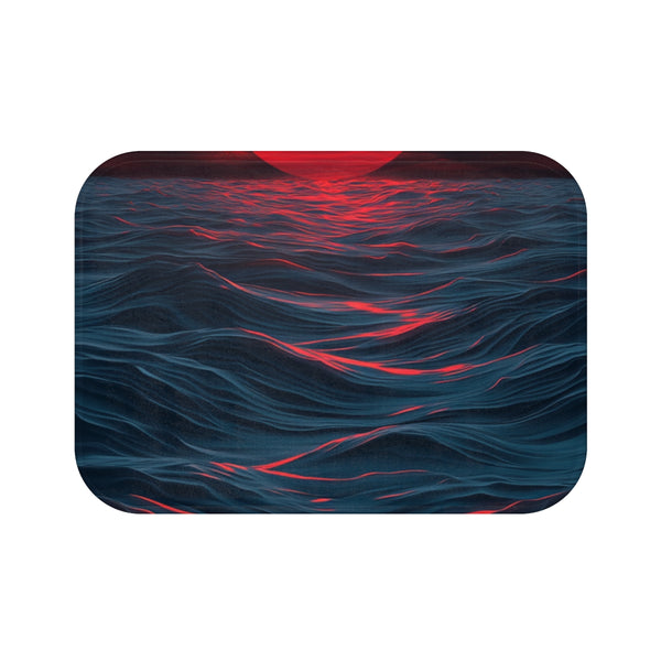 "Red Abstract Digital Bath Mat"