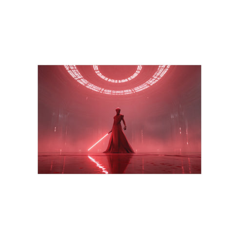 Red Armor Lightsaber Jedi Poster