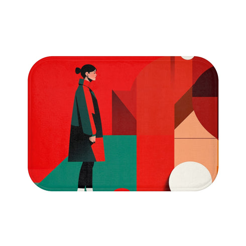 "Red Festive Fashion Bath Mat"