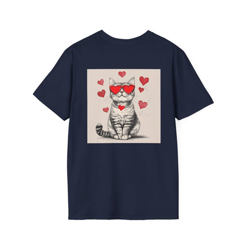 Red Glasses Cat Graphic Tee