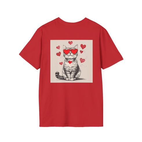 Red Glasses Cat Graphic Tee