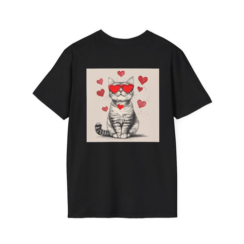 Red Glasses Cat Graphic Tee