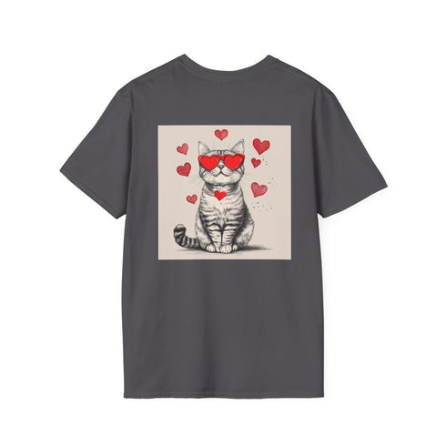 Red Glasses Cat Graphic Tee