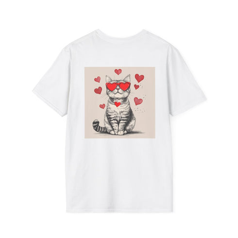 Red Glasses Cat Graphic Tee