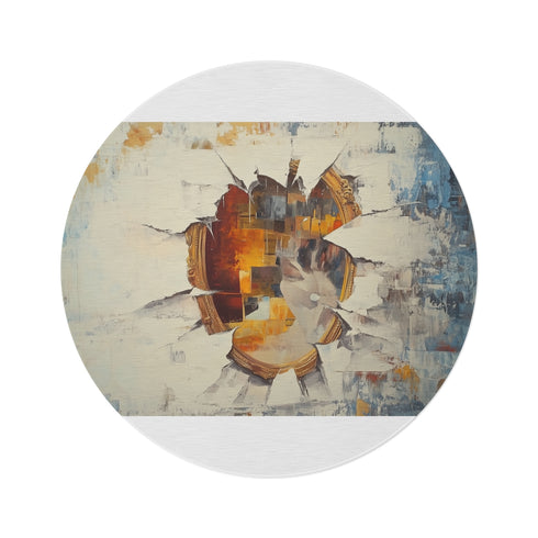"Reflections of Chaos: Round Rug"
