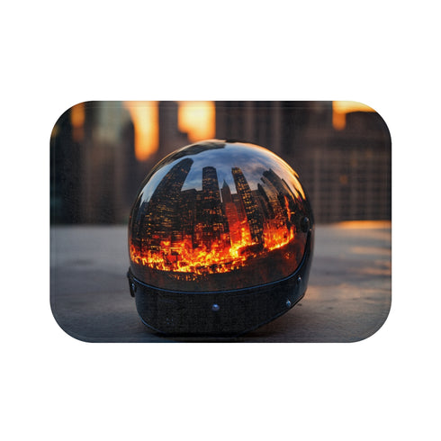 Reflective City Bath Mat Helmet
