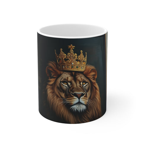 Regal Lion Crowned Coffee Mug