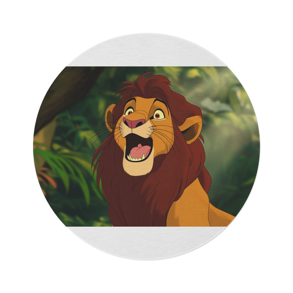 "Regal Lion King Round Rug"