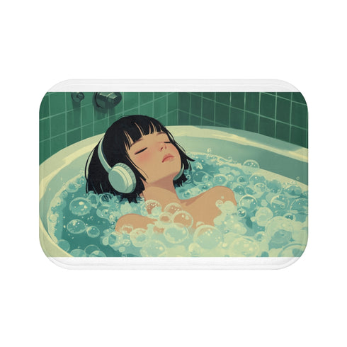 "Retro Anime Bath Mat: Nostalgic 80s-90s Vibes"