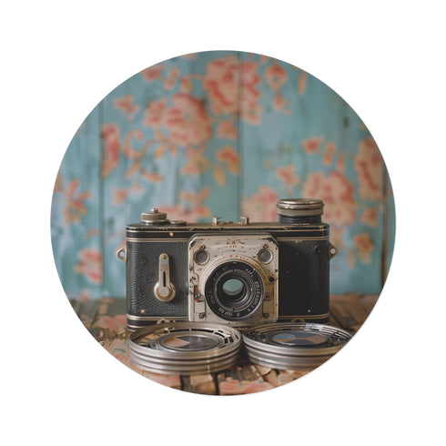 "Retro Camera Film Reel Rug"