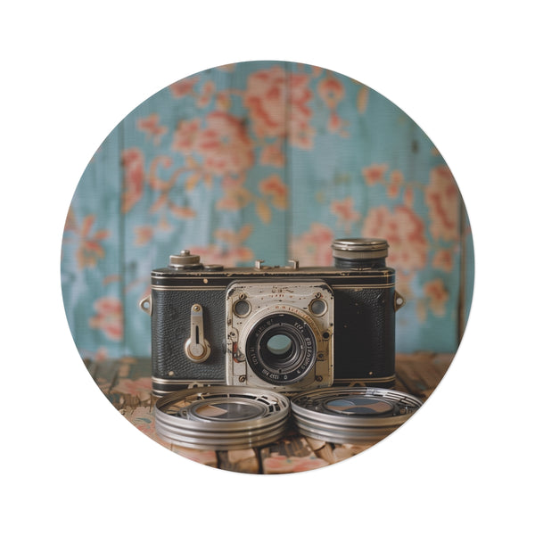 "Retro Camera Film Reel Rug"