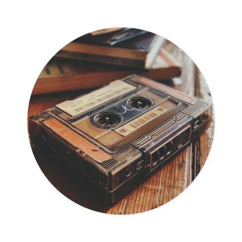 Retro Cassette Tape Round Rug.