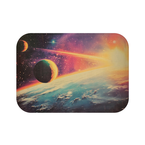 Retro Cosmos Bath Mat Design