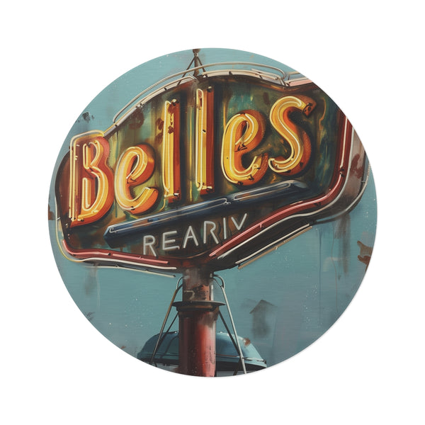 "Retro Diner Sign Round Rug"