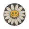 "Retro Floral Smiley Round Rug"